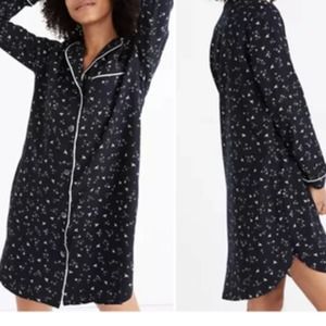Madewell Bedtime Nightshirt in Winter Doves Small